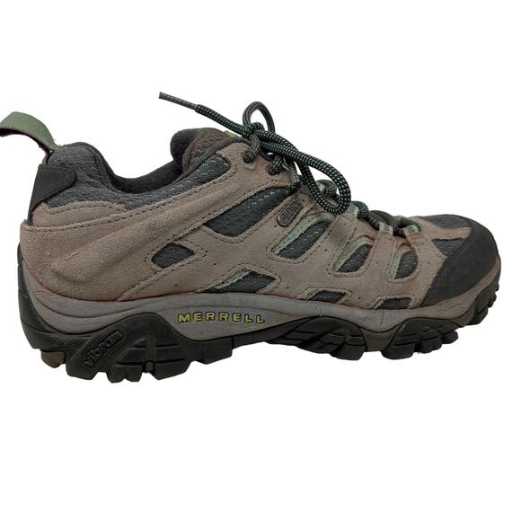 Merrell Suede Hiking Shoe Lace Up Rugged Outdoor Brown Olive - 8.5 - Picture 1 of 8